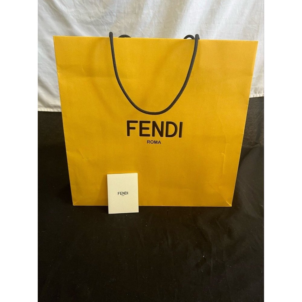 Fendi Reusable Paper Shopping Bag Gift Yellow 15.5" x 16.5" x 5.5"